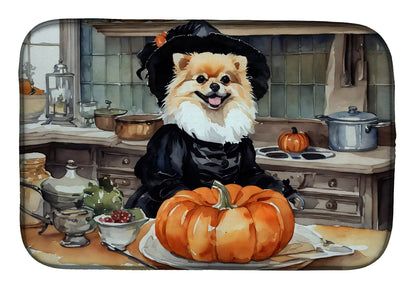 Pomeranian Fall Kitchen Pumpkins Dish Drying Mat - Loft&Timber