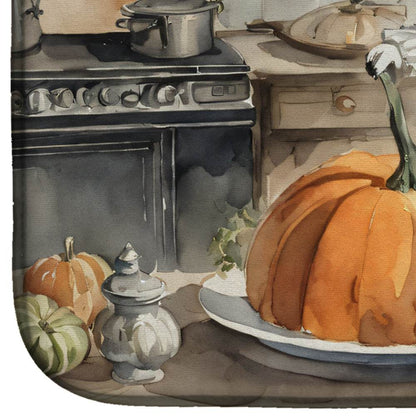Poodle Fall Kitchen Pumpkins Dish Drying Mat - Loft&Timber