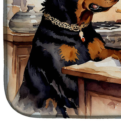 Rottweiler Fall Kitchen Pumpkins Dish Drying Mat - Loft&Timber