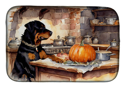 Rottweiler Fall Kitchen Pumpkins Dish Drying Mat - Loft&Timber