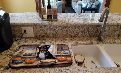 Rottweiler Fall Kitchen Pumpkins Dish Drying Mat - Loft&Timber