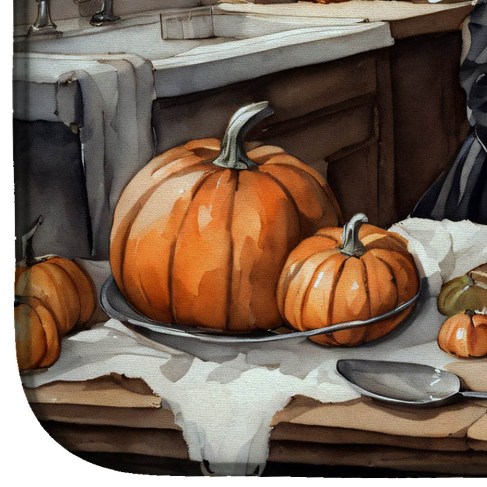 Schnauzer Fall Kitchen Pumpkins Dish Drying Mat - Loft&Timber