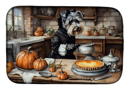 Schnauzer Fall Kitchen Pumpkins Dish Drying Mat - Loft&Timber