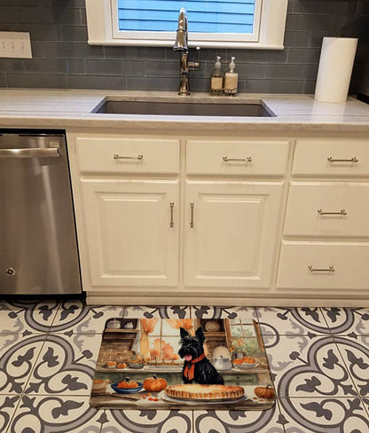 Scottish Terrier Fall Kitchen Pumpkins Memory Foam Kitchen Mat - Loft&Timber