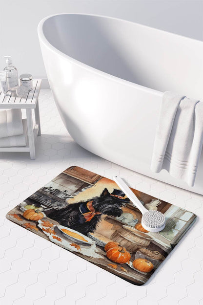 Scottish Terrier Fall Kitchen Pumpkins Memory Foam Kitchen Mat - Loft&Timber