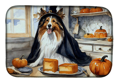 Sheltie Fall Kitchen Pumpkins Dish Drying Mat - Loft&Timber