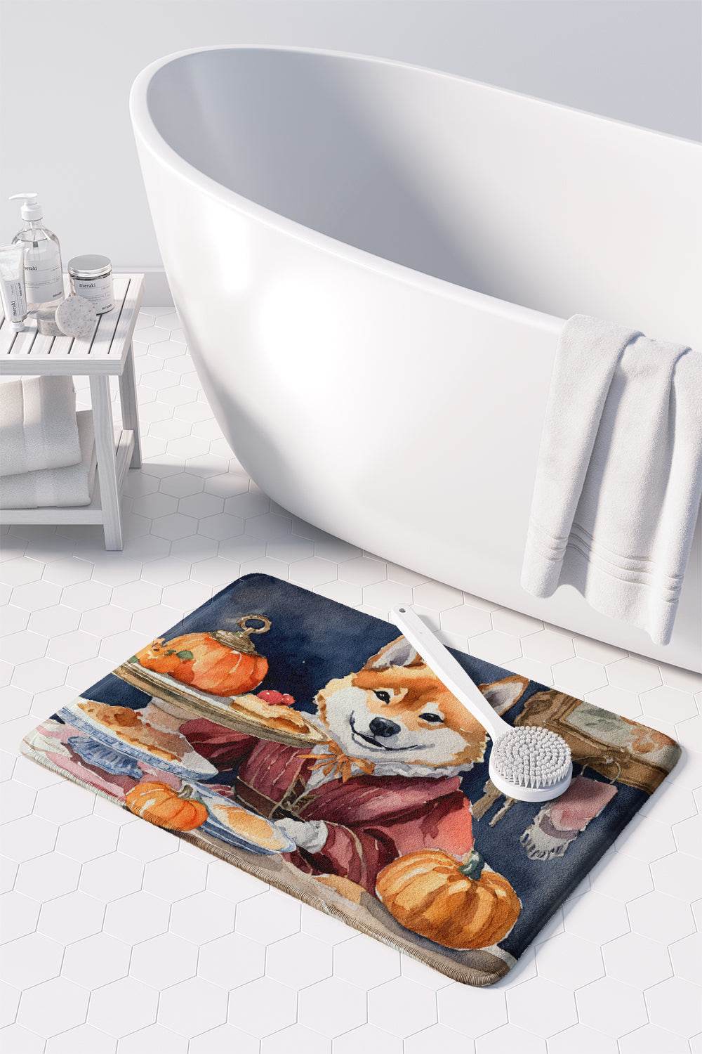 Shiba Inu Fall Kitchen Pumpkins Memory Foam Kitchen Mat - Loft&Timber