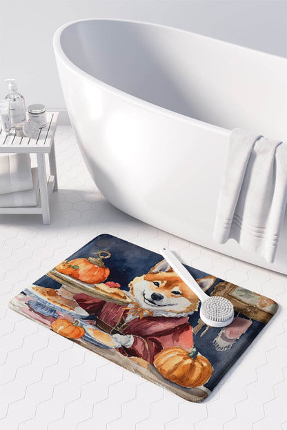 Shiba Inu Fall Kitchen Pumpkins Memory Foam Kitchen Mat - Loft&Timber
