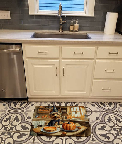 Silky Terrier Fall Kitchen Pumpkins Memory Foam Kitchen Mat - Loft&Timber