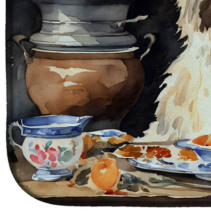 Tibetan Mastiff Fall Kitchen Pumpkins Dish Drying Mat - Loft&Timber