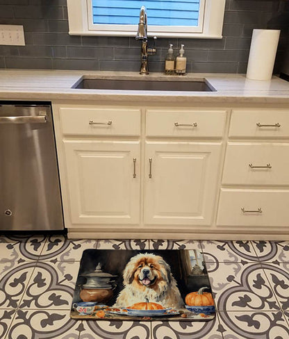 Tibetan Mastiff Fall Kitchen Pumpkins Memory Foam Kitchen Mat - Loft&Timber