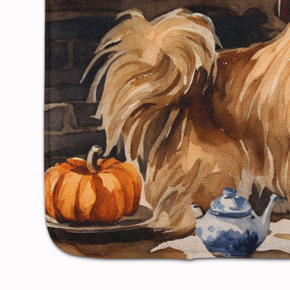 Tibetan Spaniel Fall Kitchen Pumpkins Memory Foam Kitchen Mat - Loft&Timber