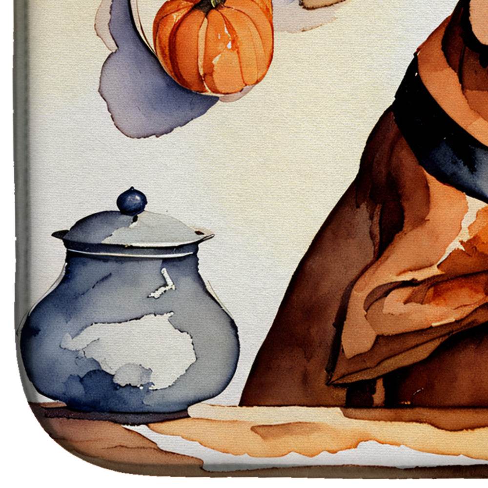 Vizsla Fall Kitchen Pumpkins Dish Drying Mat - Loft&Timber
