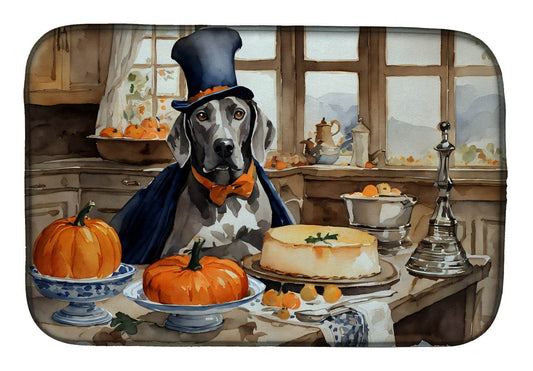 Weimaraner Fall Kitchen Pumpkins Dish Drying Mat - Loft&Timber