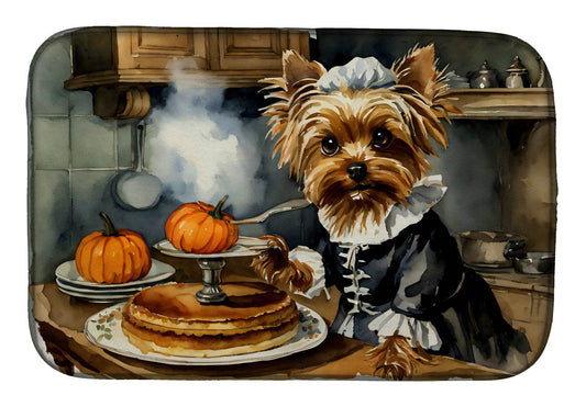 Yorkie Fall Kitchen Pumpkins Dish Drying Mat - Loft&Timber