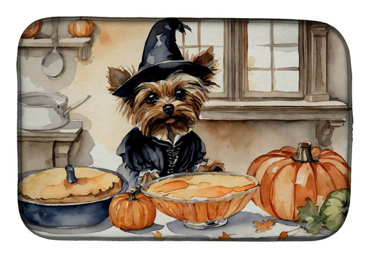 Yorkie Fall Kitchen Pumpkins Dish Drying Mat - Loft&Timber