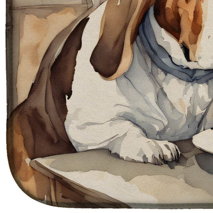 Basset Hound Fall Kitchen Pumpkins Dish Drying Mat - Loft&Timber