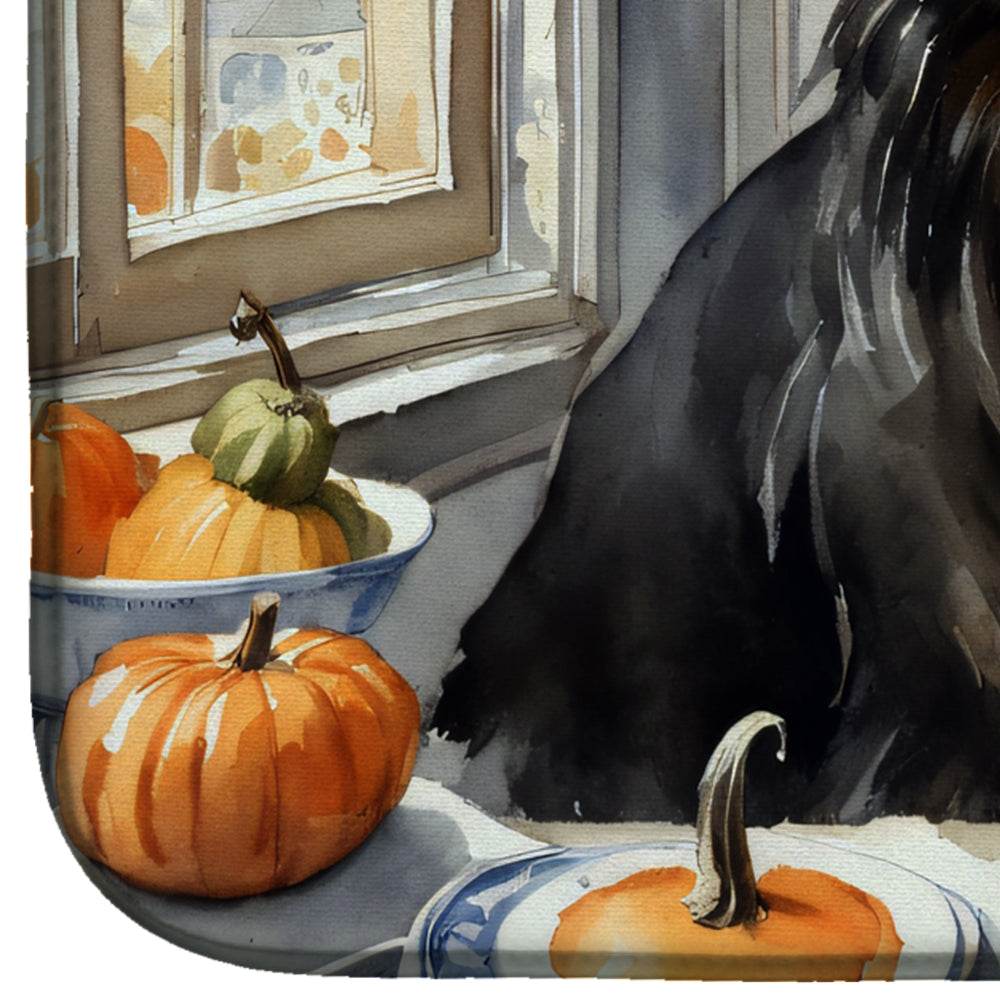 Belgian Sheepdog Fall Kitchen Pumpkins Dish Drying Mat - Loft&Timber