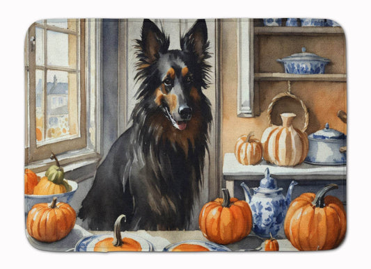 Belgian Sheepdog Fall Kitchen Pumpkins Memory Foam Kitchen Mat - Loft&Timber