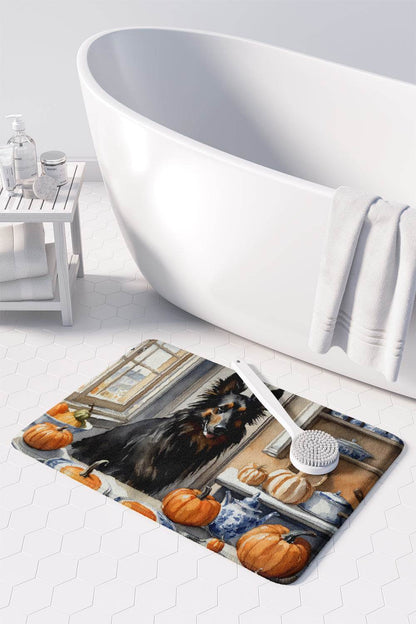 Belgian Sheepdog Fall Kitchen Pumpkins Memory Foam Kitchen Mat - Loft&Timber