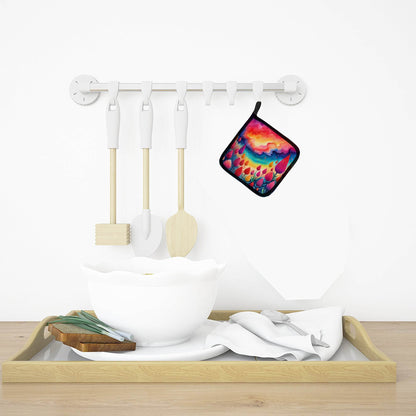 Colorful Celosia Pair of Pot Holders - Loft&Timber