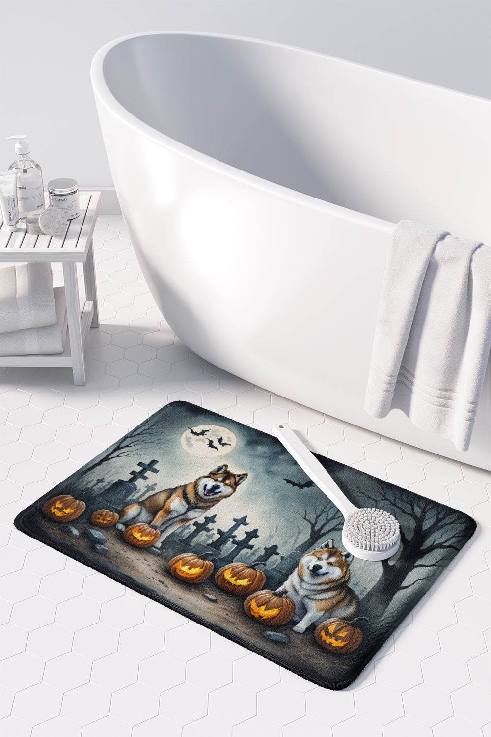 Akita Spooky Halloween Memory Foam Kitchen Mat - Loft&Timber