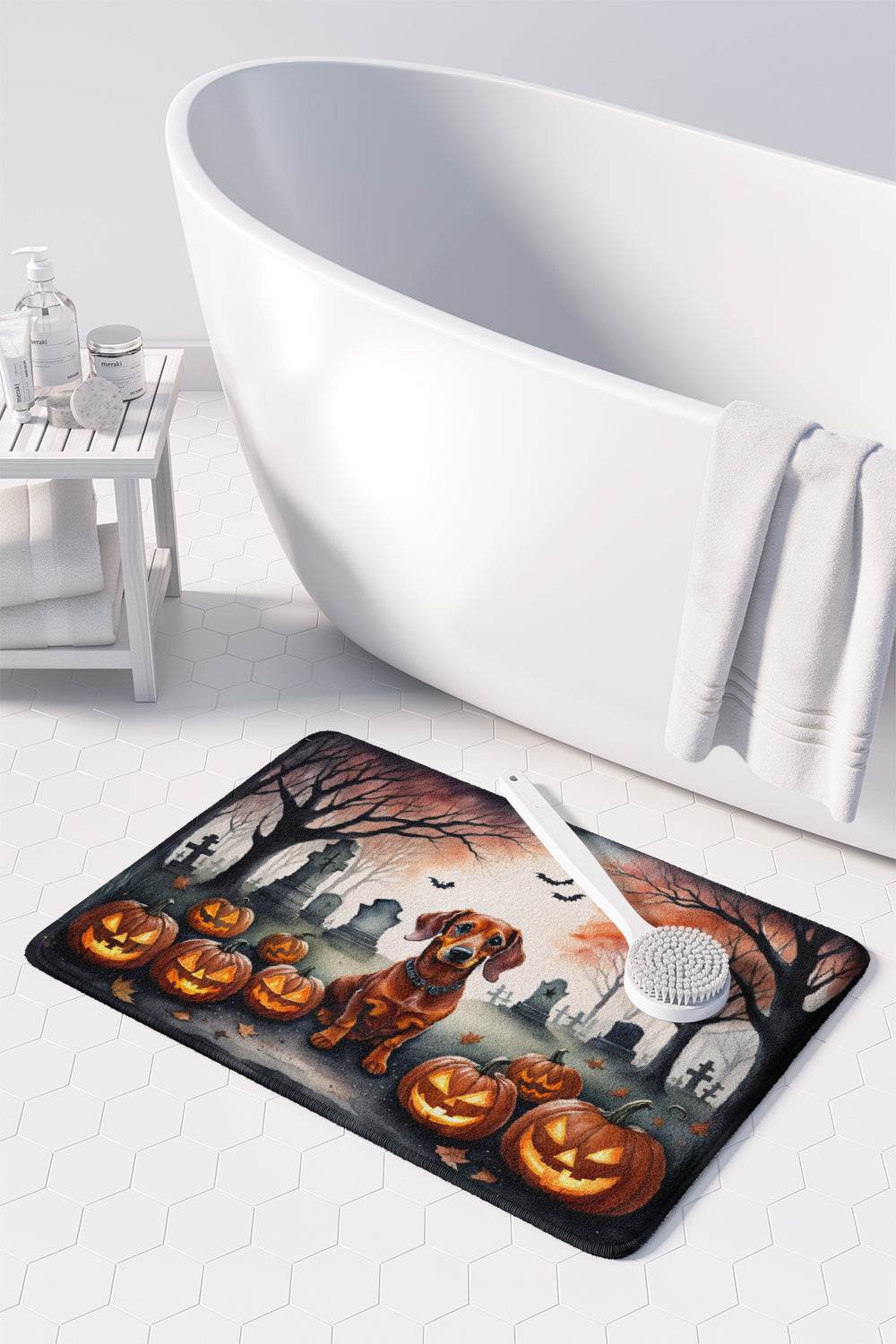 Dachshund Spooky Halloween Memory Foam Kitchen Mat - Loft&Timber