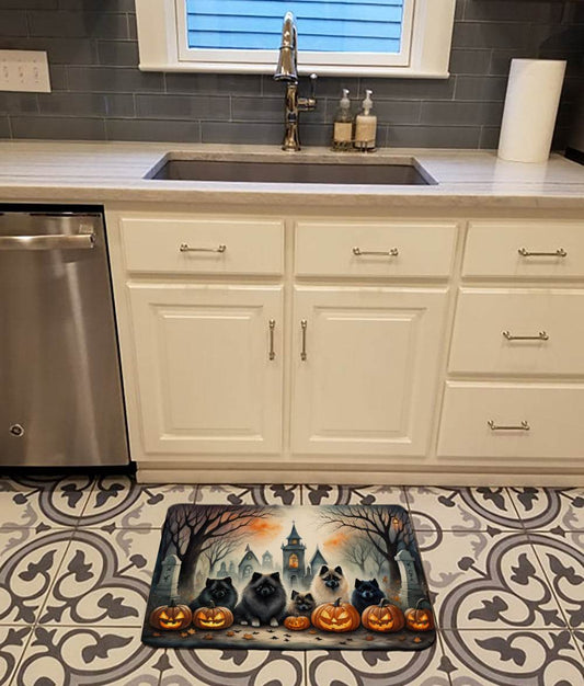 Keeshond Spooky Halloween Memory Foam Kitchen Mat - Loft&Timber