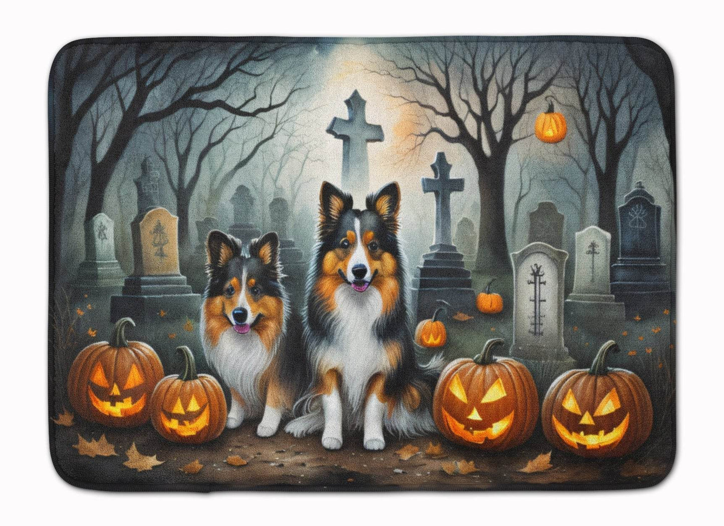 Sheltie Spooky Halloween Memory Foam Kitchen Mat - Loft&Timber