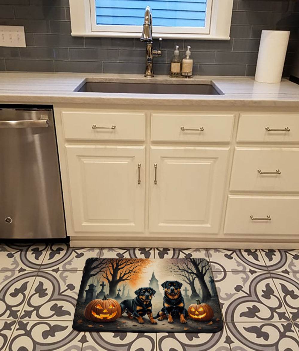 Rottweiler Spooky Halloween Memory Foam Kitchen Mat - Loft&Timber