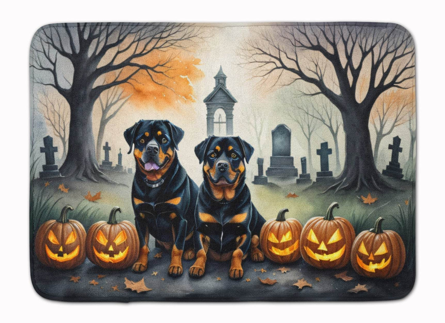 Rottweiler Spooky Halloween Memory Foam Kitchen Mat - Loft&Timber