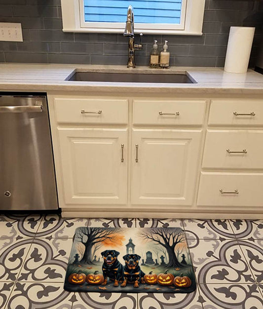 Rottweiler Spooky Halloween Memory Foam Kitchen Mat - Loft&Timber