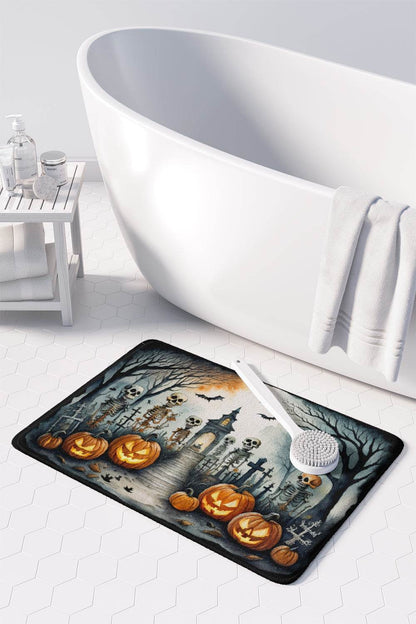 Skeleton Spooky Halloween Memory Foam Kitchen Mat - Loft&Timber