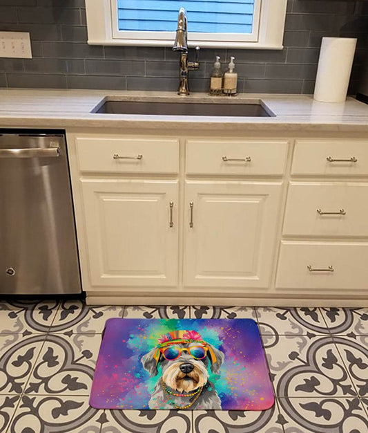 Schnauzer Hippie Dawg Memory Foam Kitchen Mat - Loft&Timber
