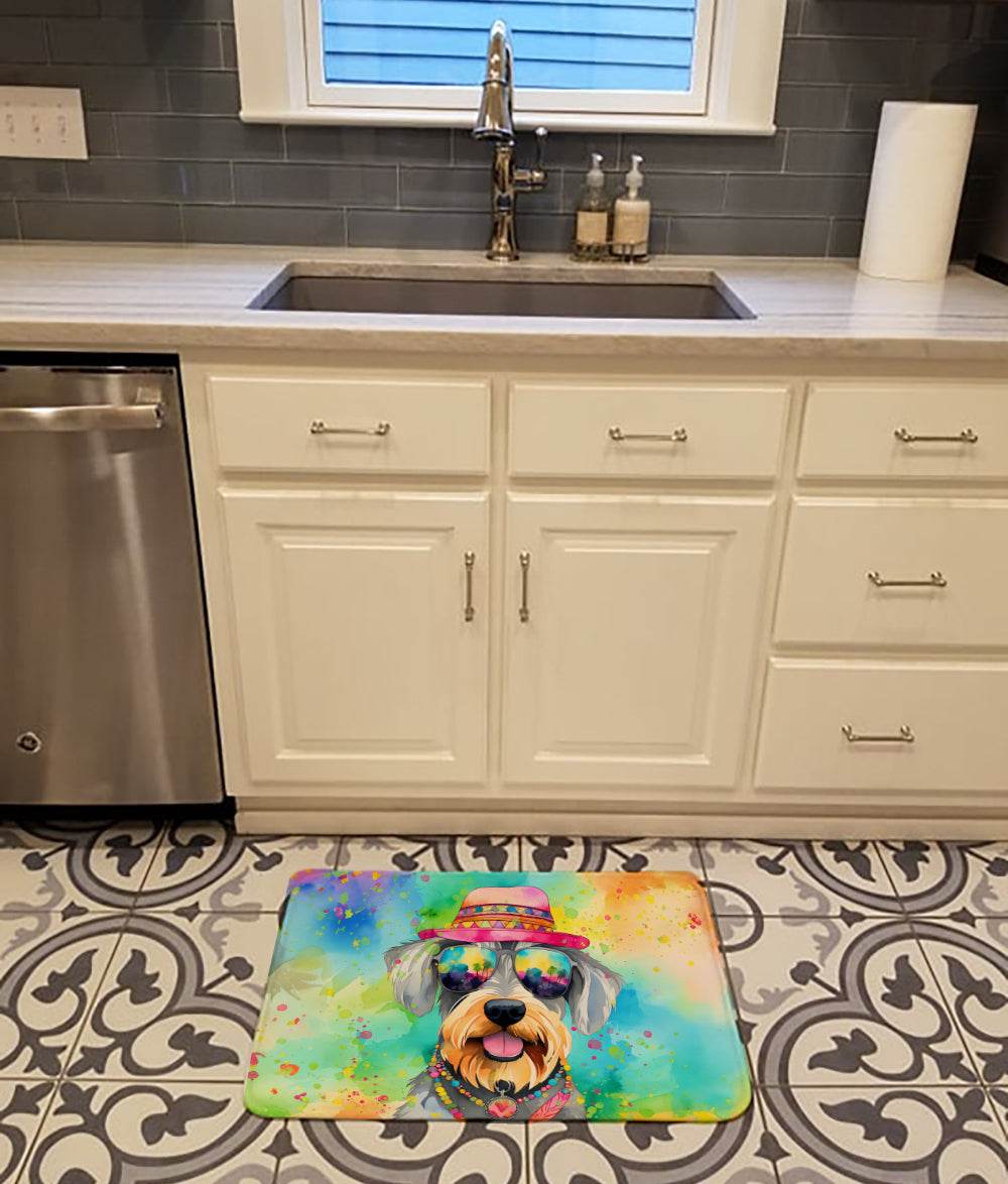 Schnauzer Hippie Dawg Memory Foam Kitchen Mat - Loft&Timber