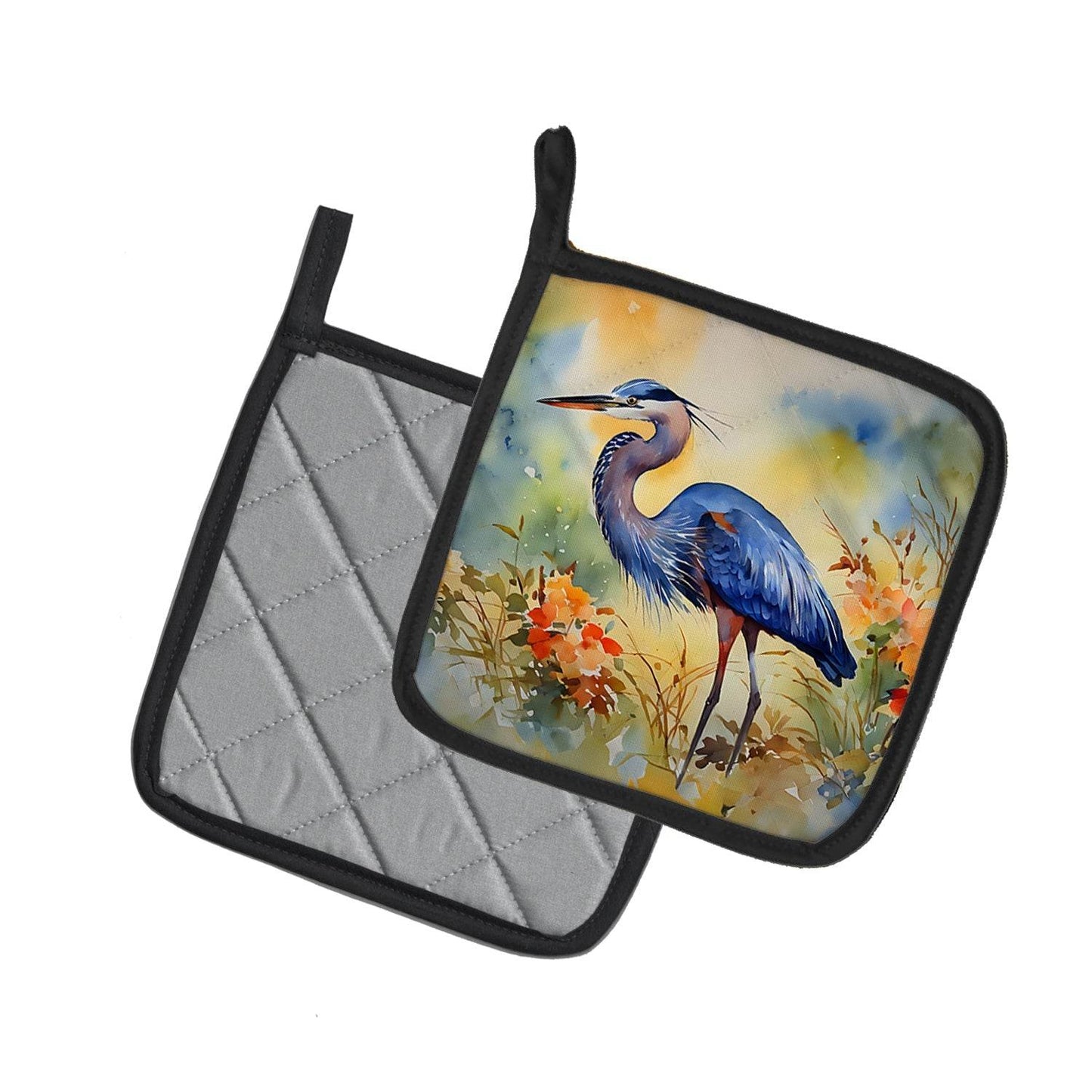Blue Heron Pair of Pot Holders - Loft&Timber