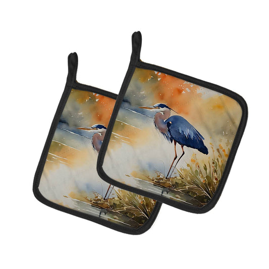 Blue Heron Pair of Pot Holders - Loft&Timber