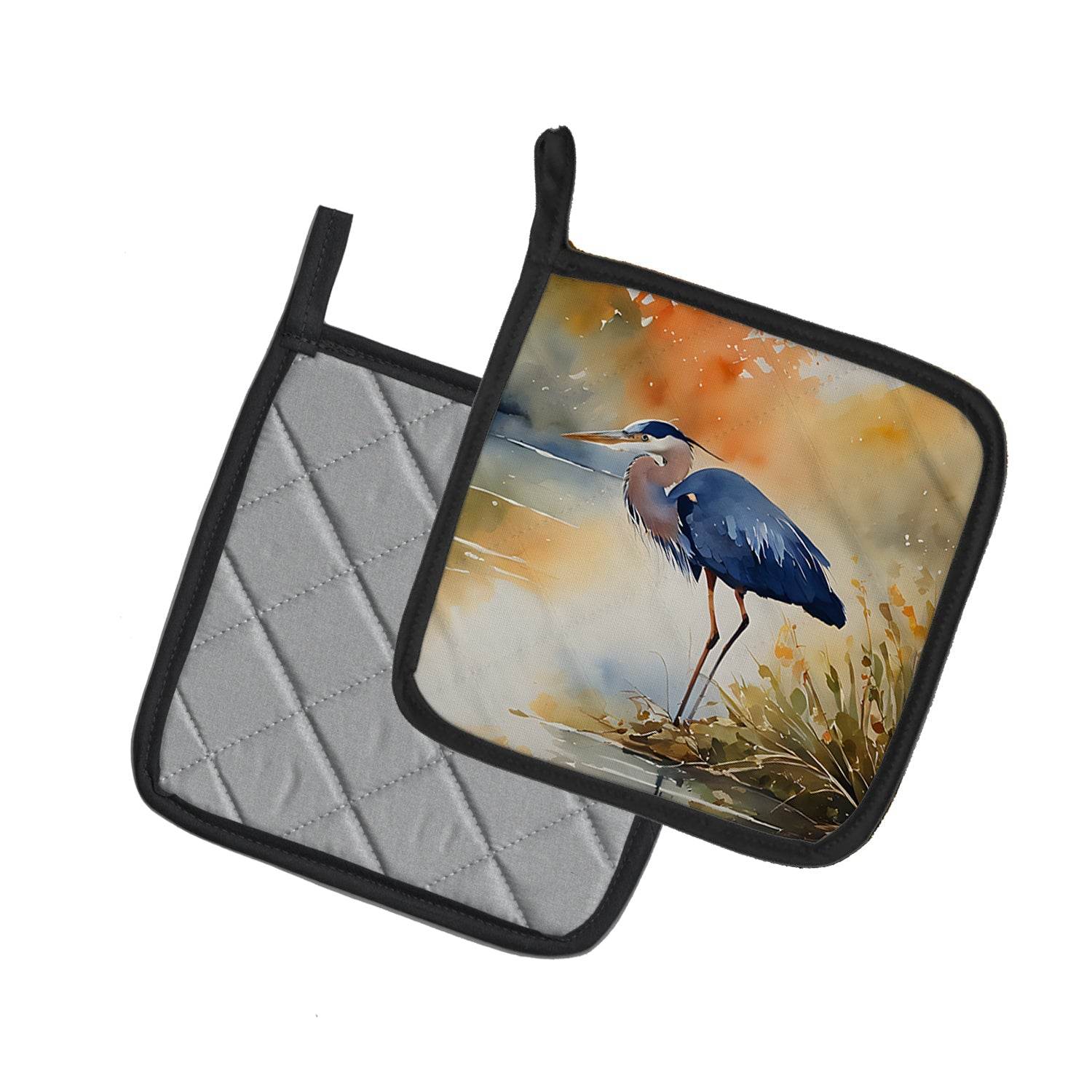 Blue Heron Pair of Pot Holders - Loft&Timber