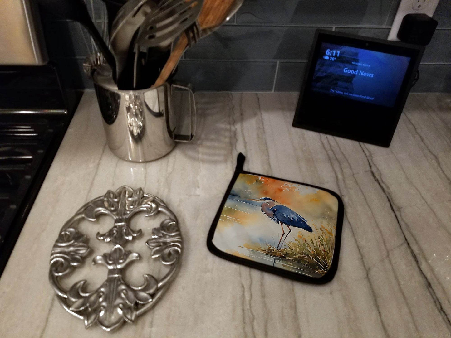 Blue Heron Pair of Pot Holders - Loft&Timber