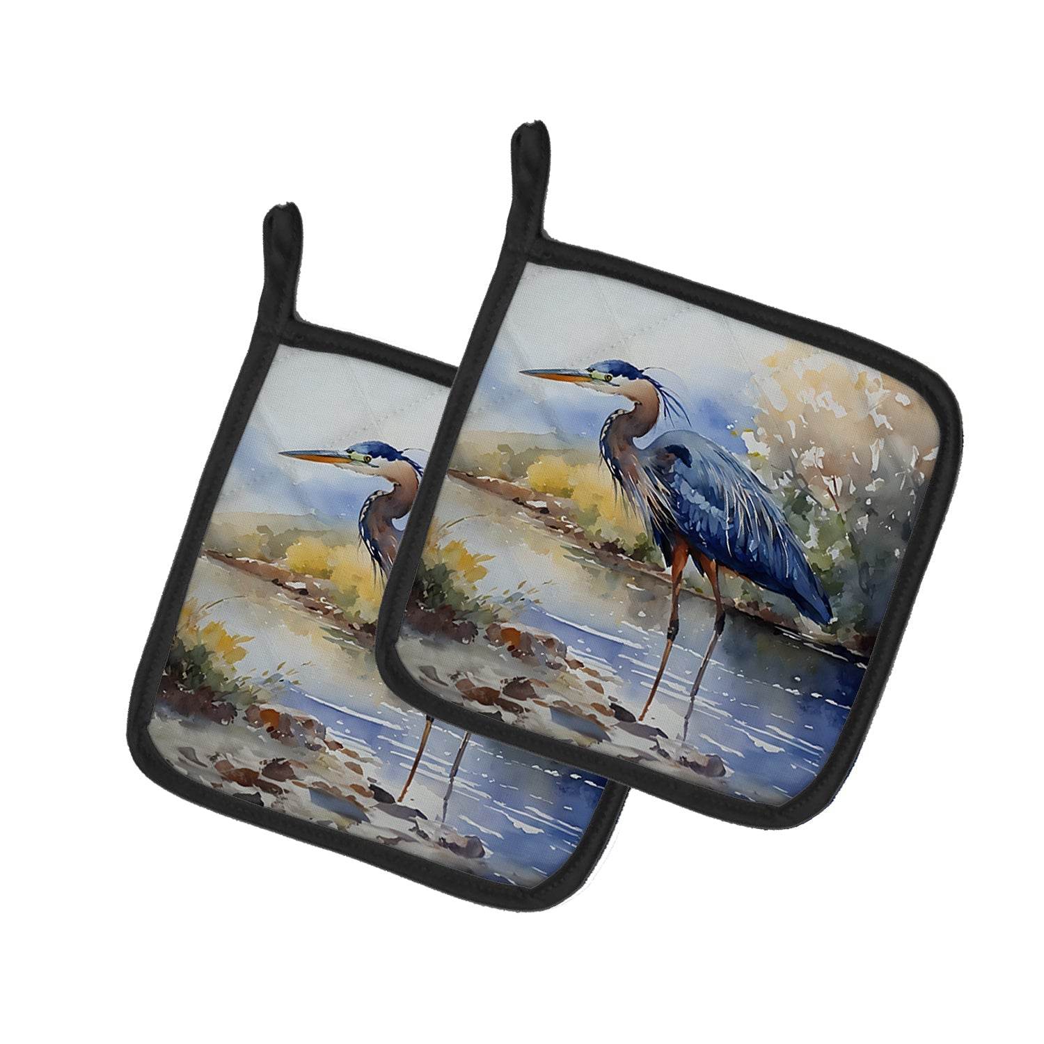 Blue Heron Pair of Pot Holders - Loft&Timber