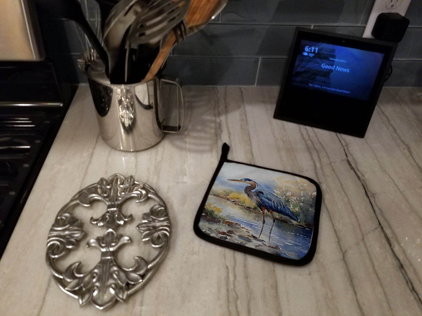 Blue Heron Pair of Pot Holders - Loft&Timber