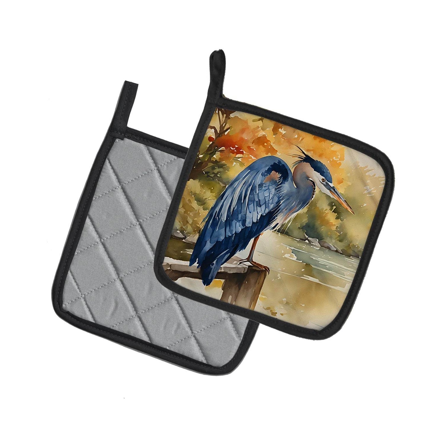 Blue Heron Pair of Pot Holders - Loft&Timber