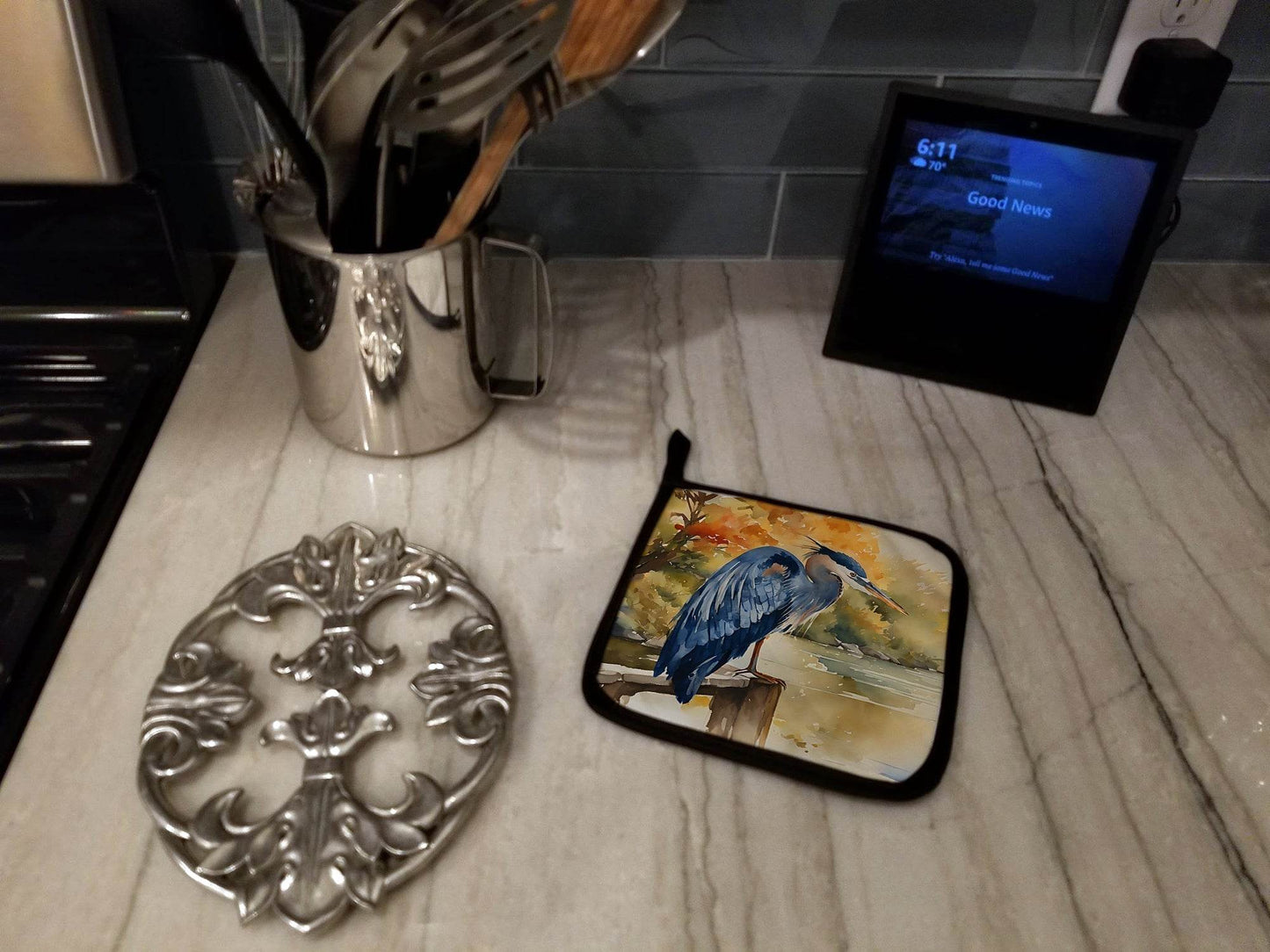 Blue Heron Pair of Pot Holders - Loft&Timber