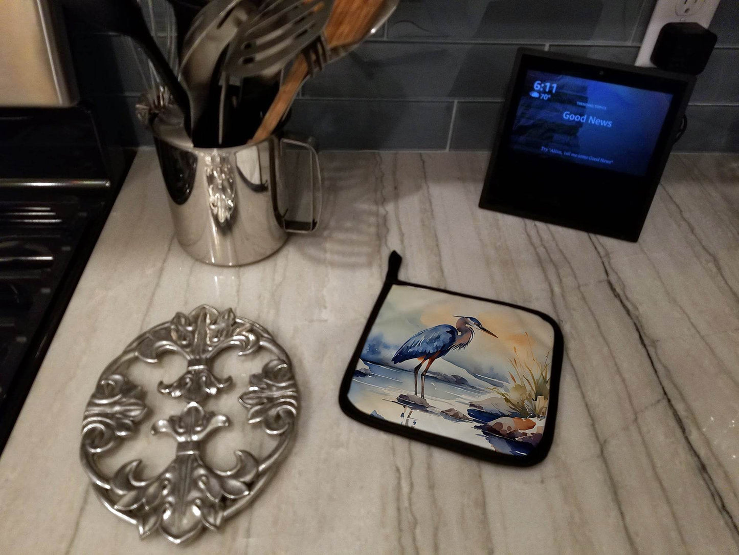 Blue Heron Pair of Pot Holders - Loft&Timber