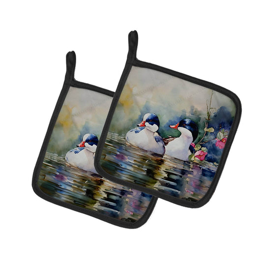 Bufflehead Pair of Pot Holders - Loft&Timber