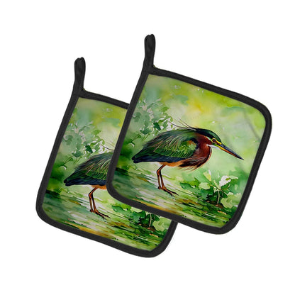 Green Heron Pair of Pot Holders - Loft&Timber