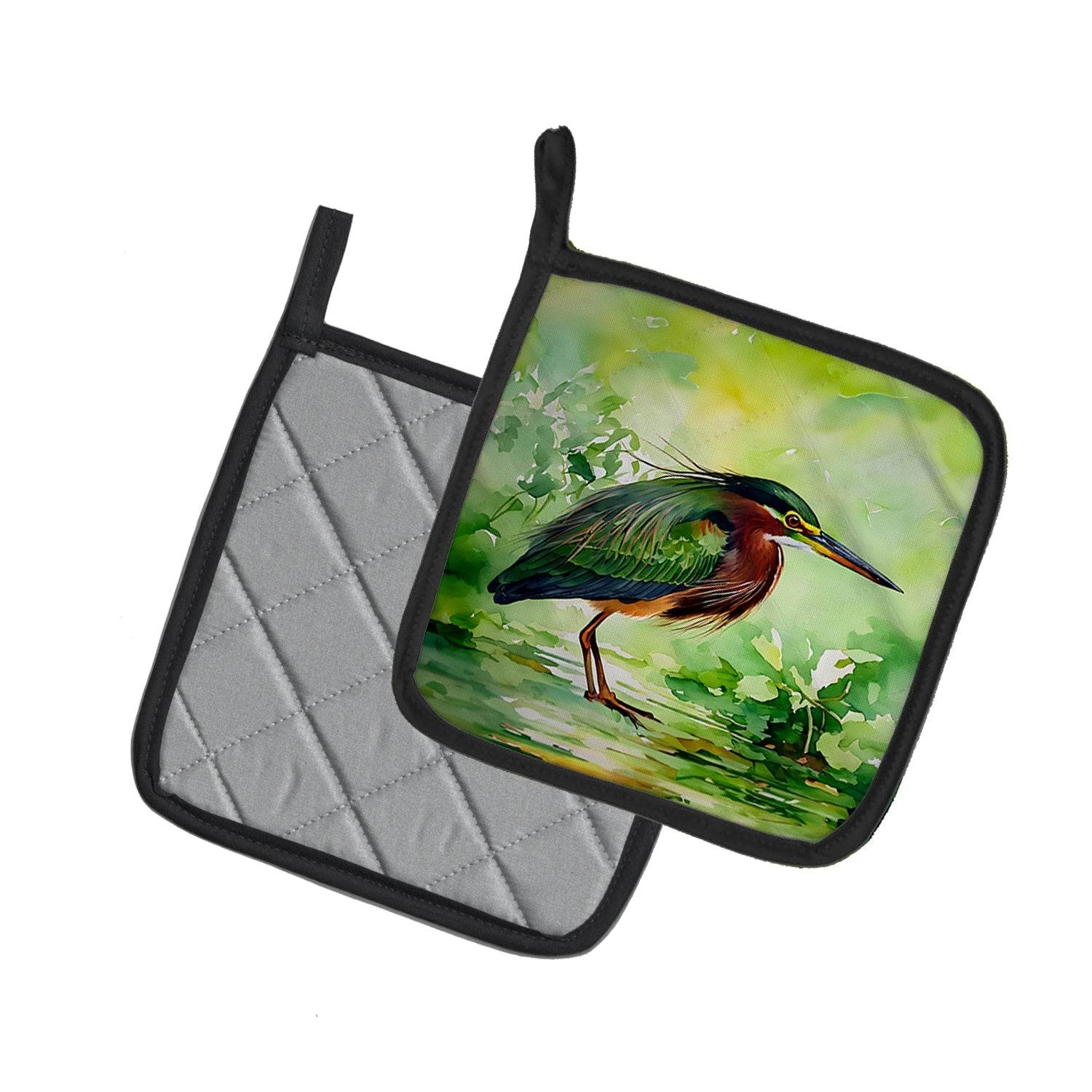 Green Heron Pair of Pot Holders - Loft&Timber