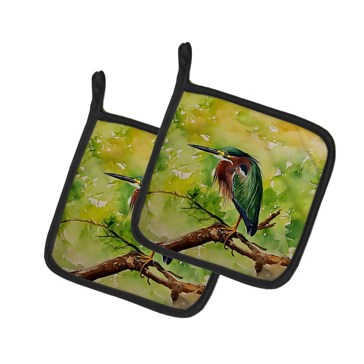 Green Heron Pair of Pot Holders - Loft&Timber