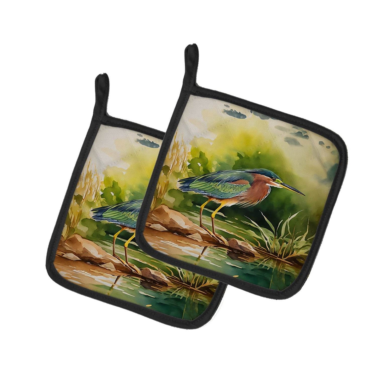 Green Heron Pair of Pot Holders - Loft&Timber