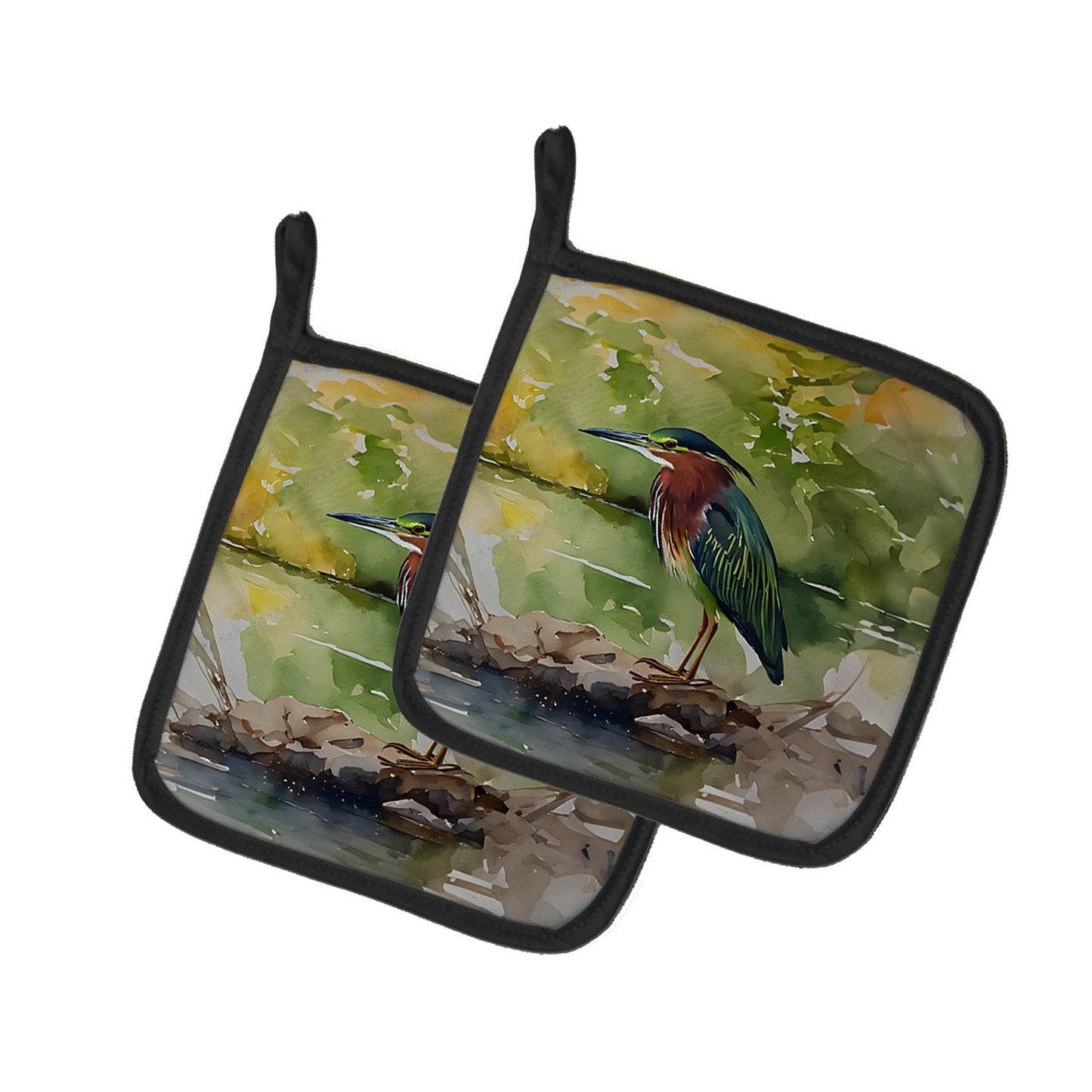 Green Heron Pair of Pot Holders - Loft&Timber